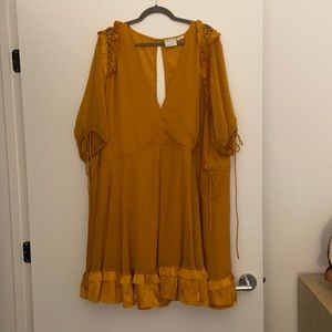 ASOS curve mini dress w satin trim & ruffle tie